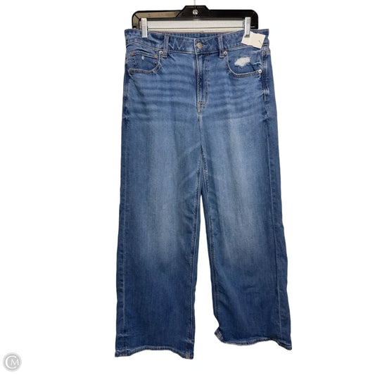 Jeans Wide Leg By American Eagle In Blue Denim, Size: 8