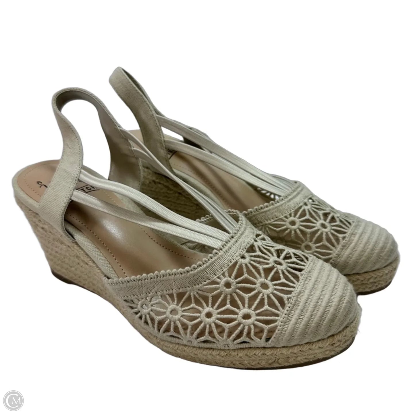 Sandals Heels Wedge By Impo In Cream, Size: 8.5