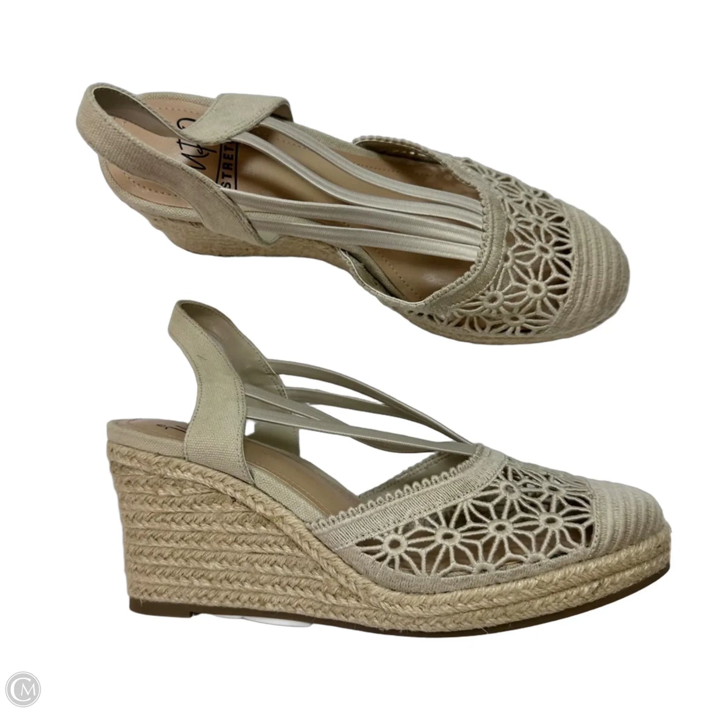Sandals Heels Wedge By Impo In Cream, Size: 8.5
