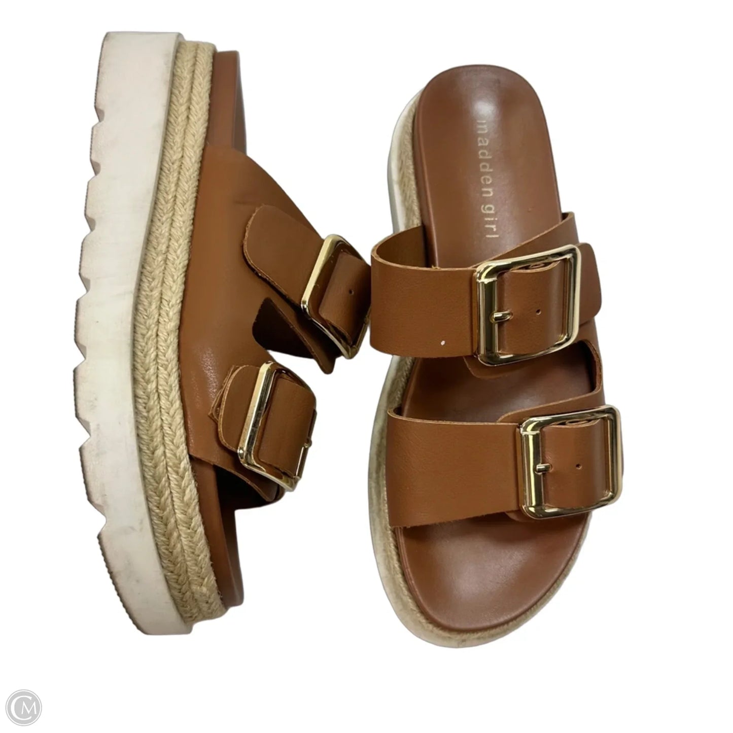 Sandals Heels Platform By Madden Girl In Tan, Size: 7.5