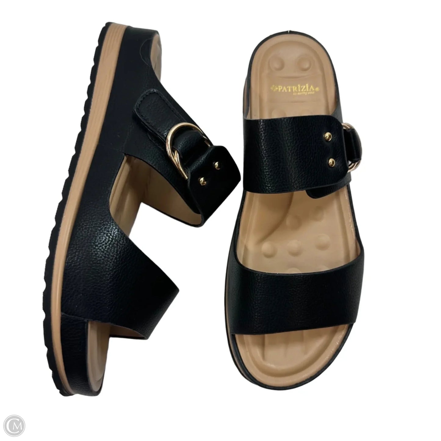 Sandals Flats By Clothes Mentor In Black, Size: 8