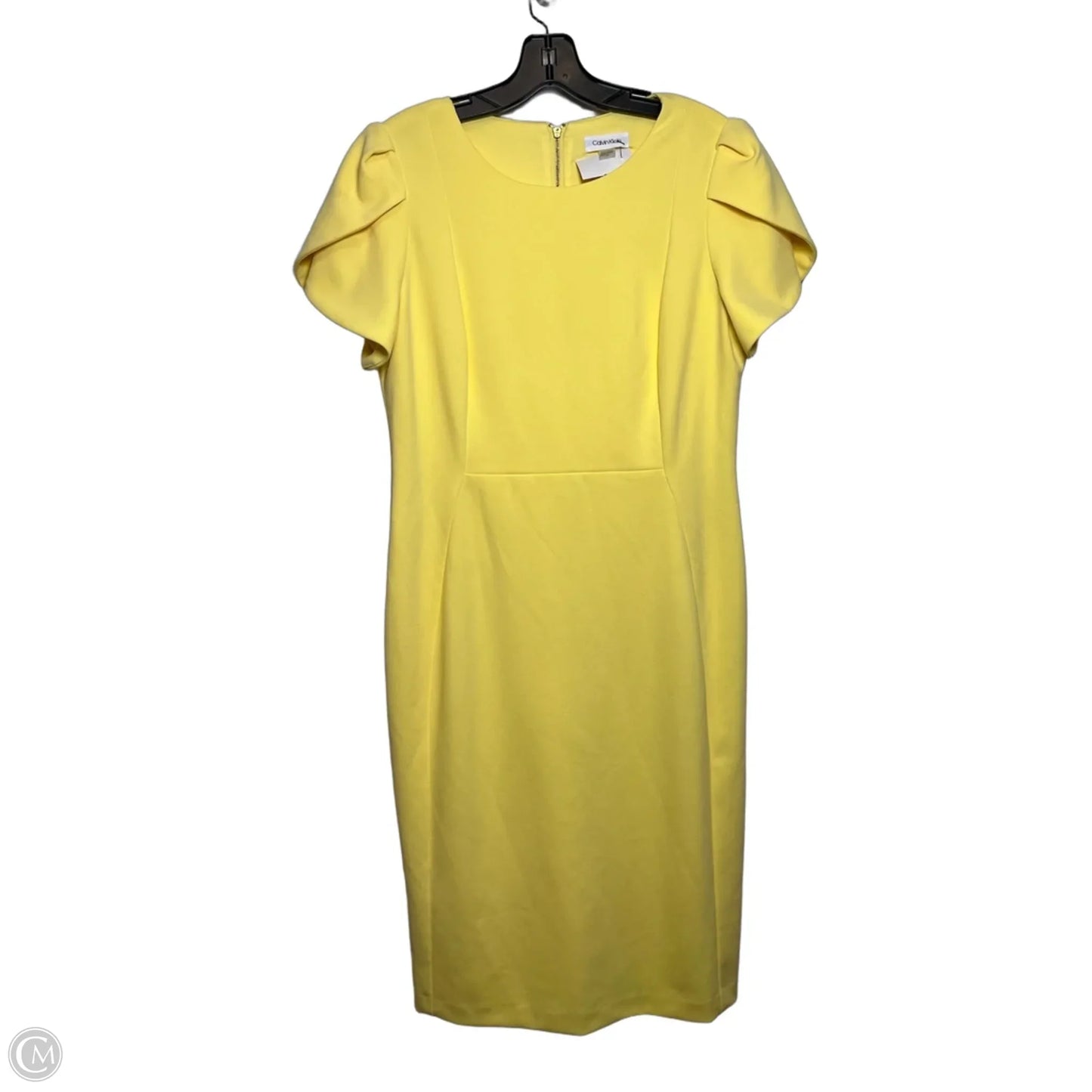 Dress Casual Short By Calvin Klein In Yellow, Size: 12