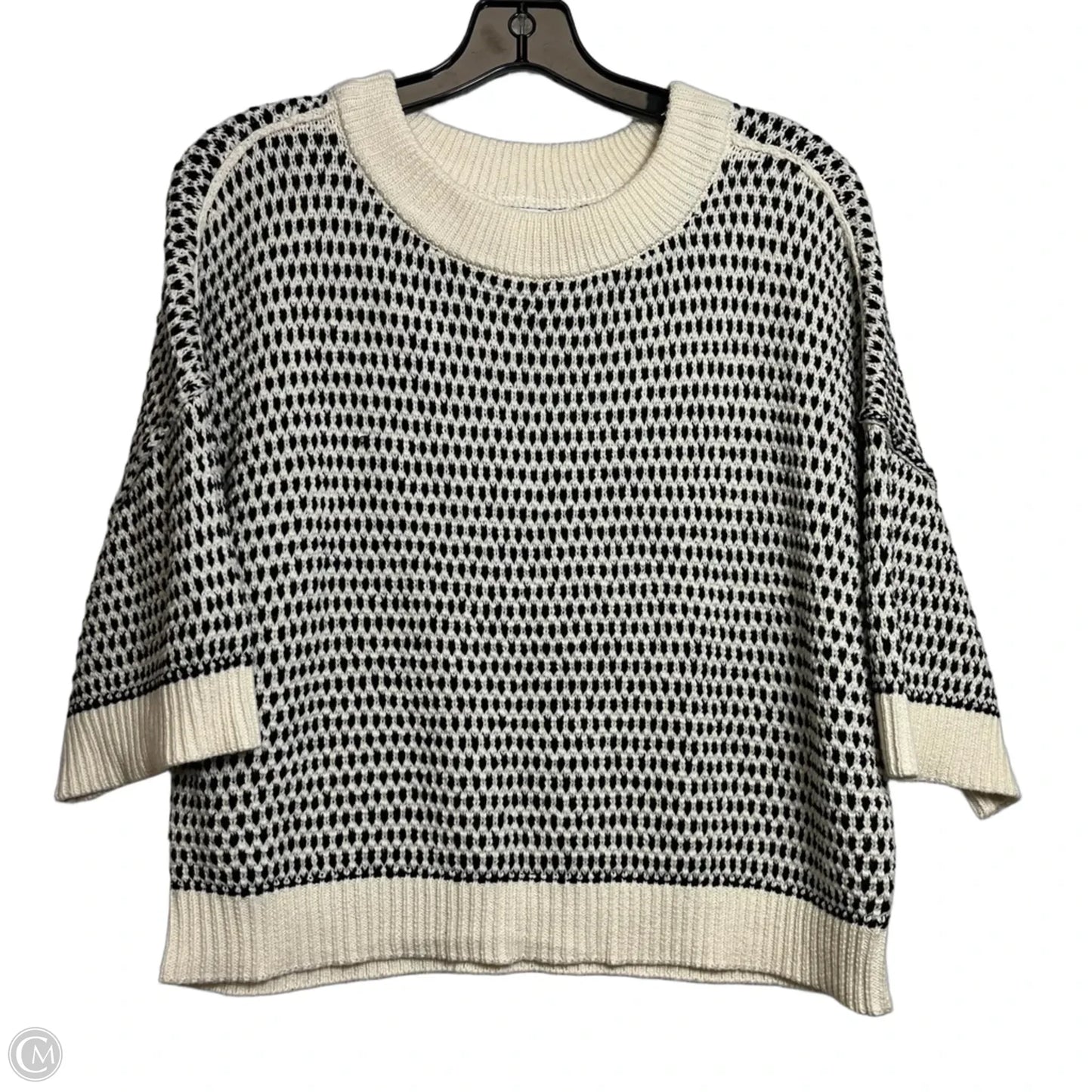 Top Short Sleeve By Blu Pepper In Black & White, Size: M