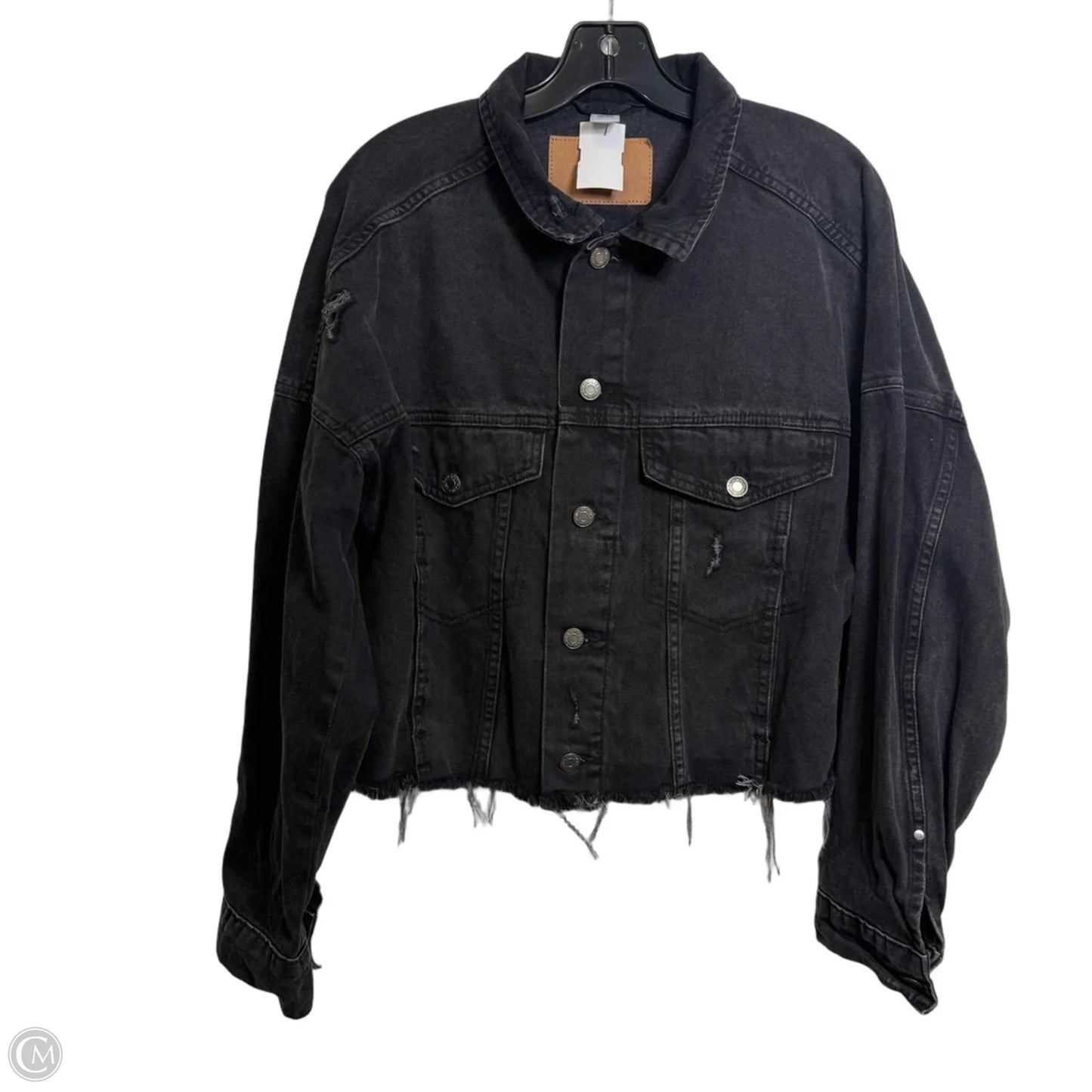 Jacket Denim By Clothes Mentor In Black, Size: M