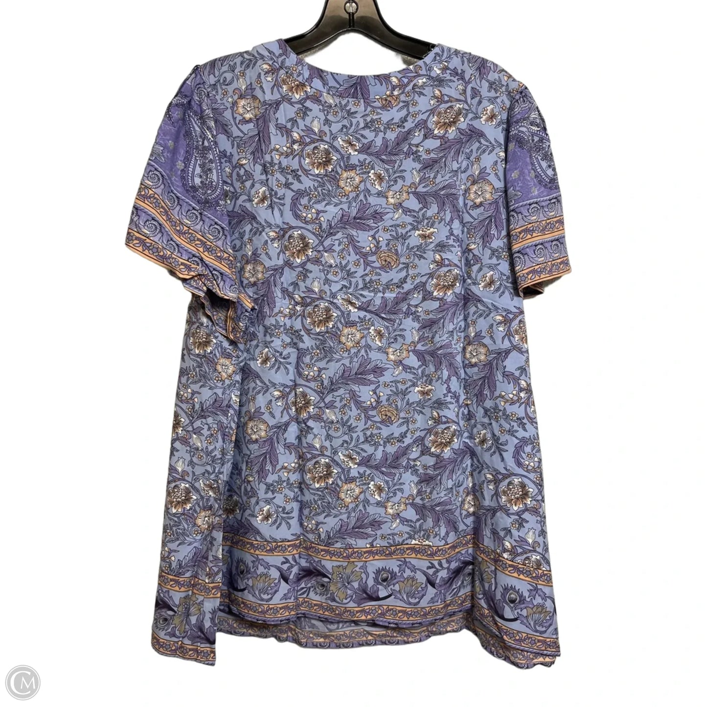 Top Short Sleeve By Bloomchic In Paisley Print, Size: 1x