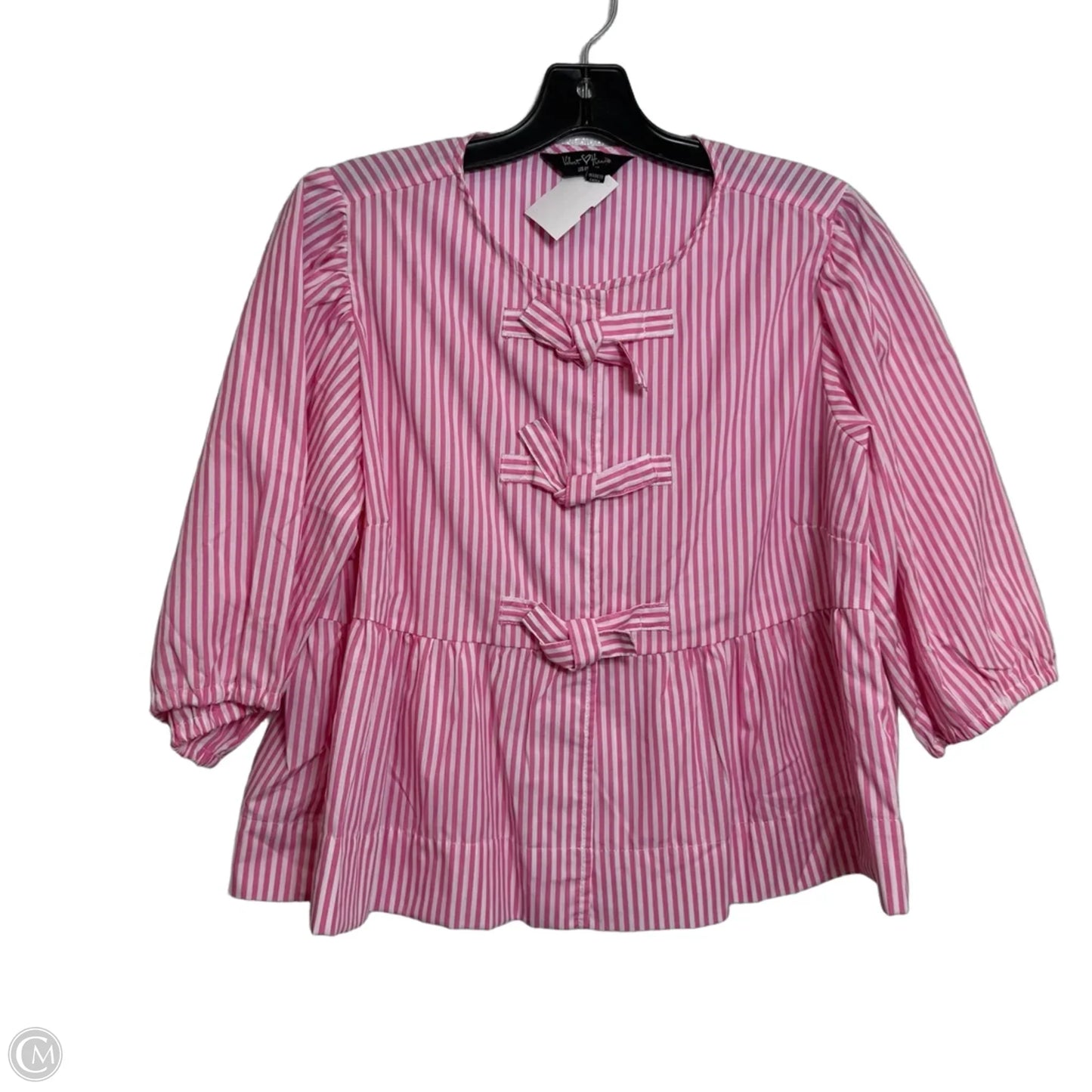 Top Short Sleeve By Velvet Heart In Striped Pattern, Size: M