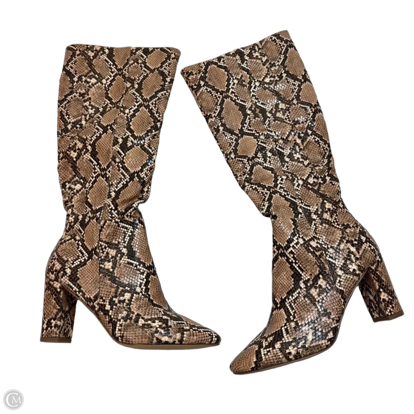 Boots Knee Heels By Madden Girl In Snakeskin Print, Size: 9