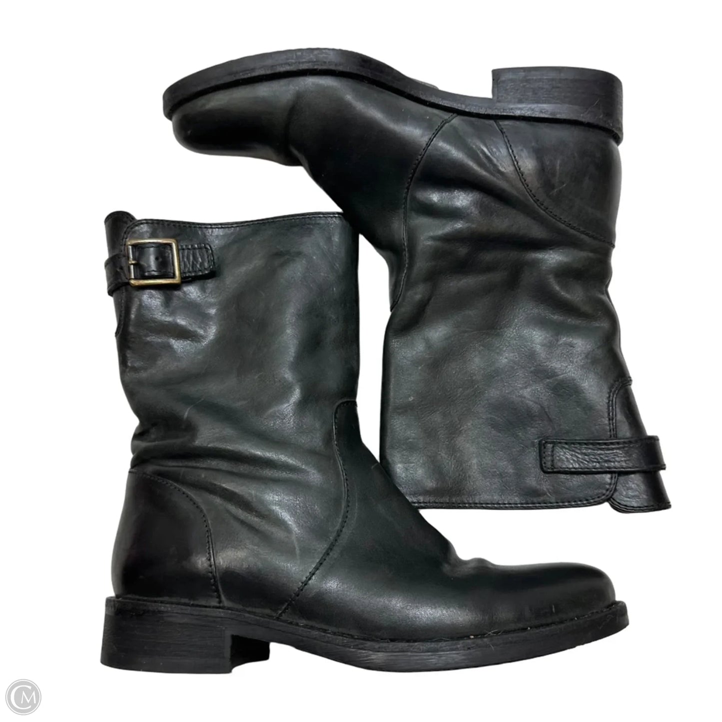 Leather Boots Ankle Flats By J. Crew In Black, Size: 8