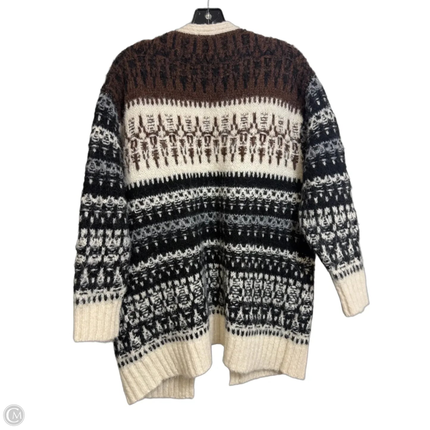 Cardigan By Ee Some In Brown & Cream, Size: S
