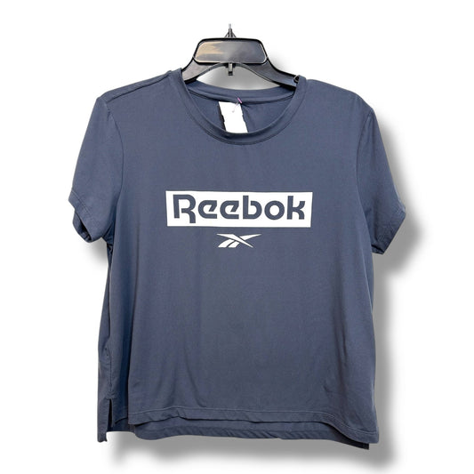 Athletic Top Short Sleeve By Reebok In Grey, Size: M