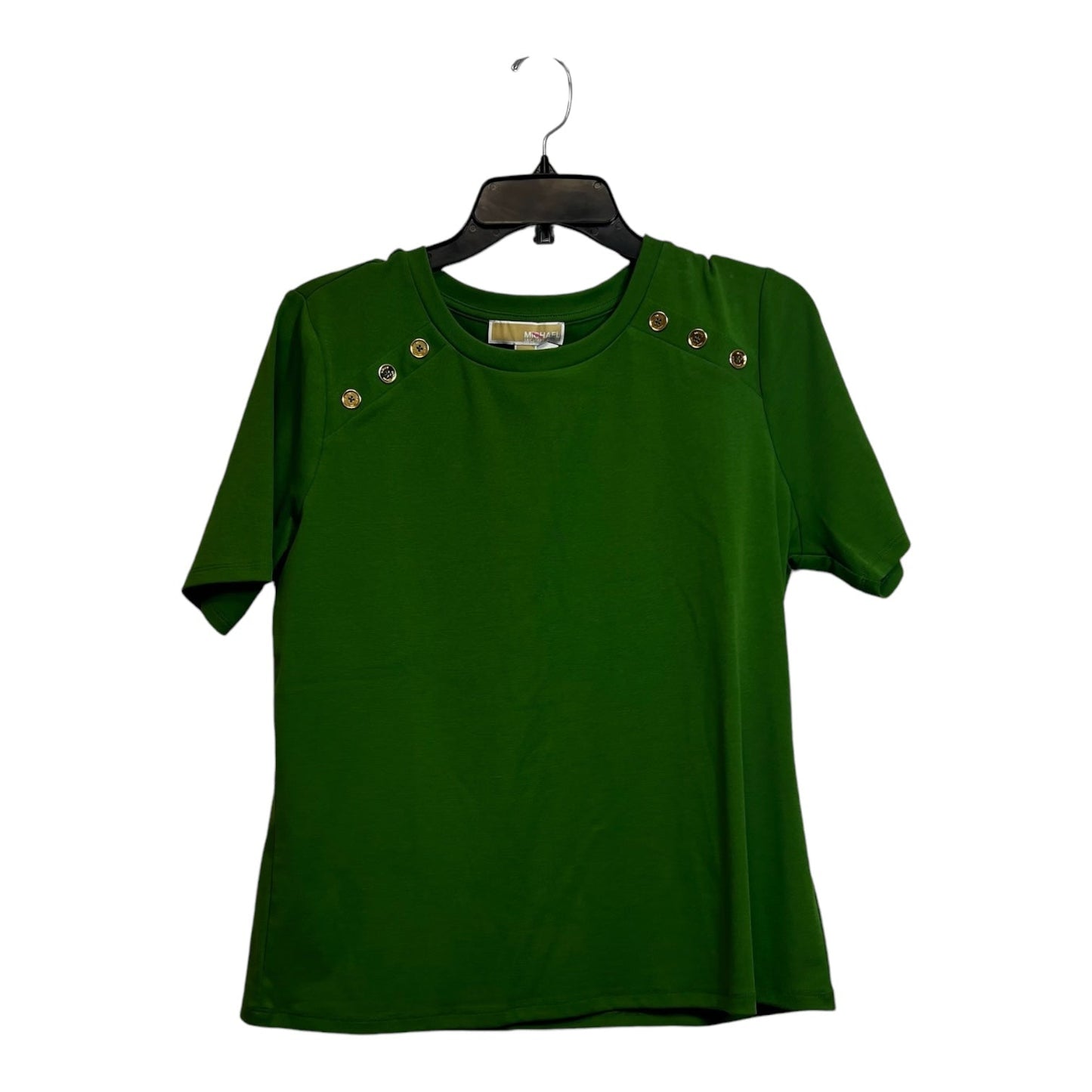 Top Short Sleeve Basic By Michael Kors O In Green, Size: L