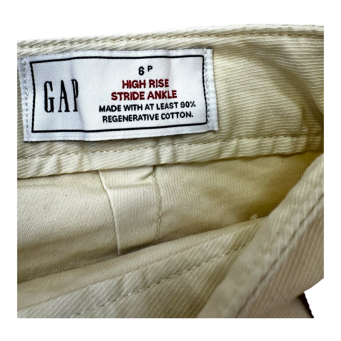 High Rise Stride Ankle Pants By Gap O In Cream, Size: 6petite