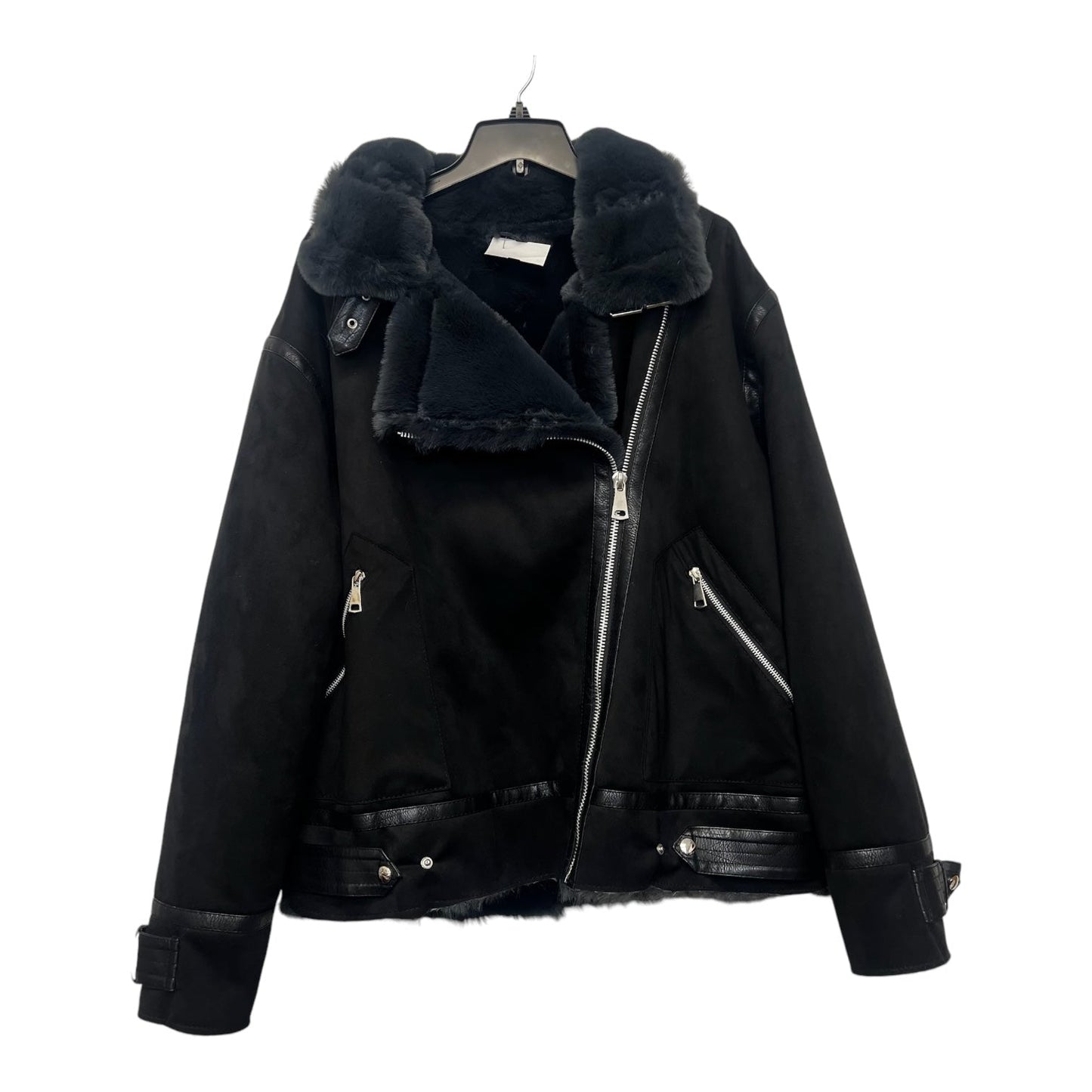 Jacket Moto By Shein In Black, Size: XL