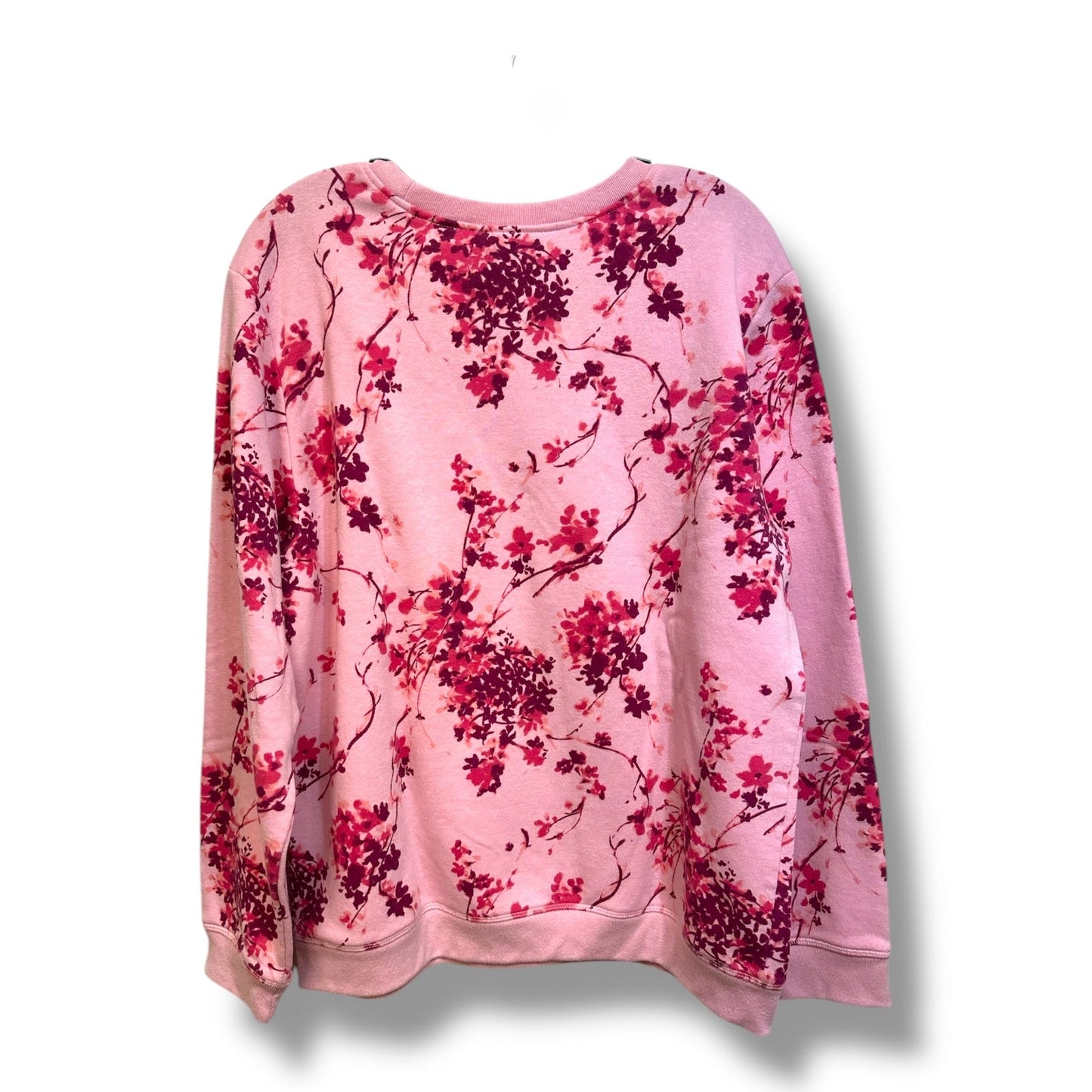 Sweatshirt Crewneck By Karen Scott In Pink, Size: L