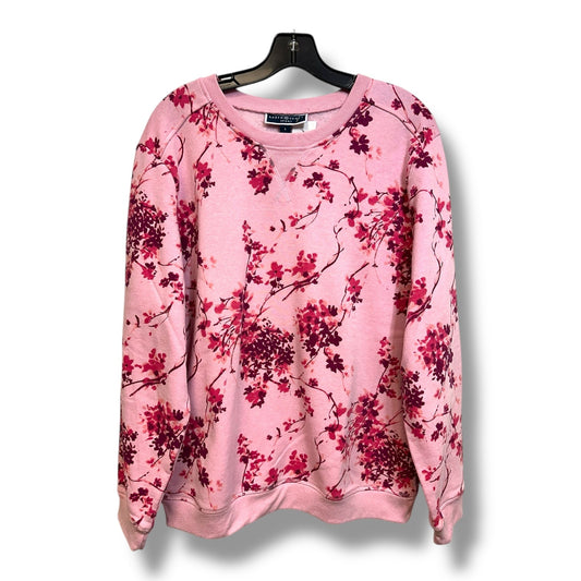 Sweatshirt Crewneck By Karen Scott In Pink, Size: L