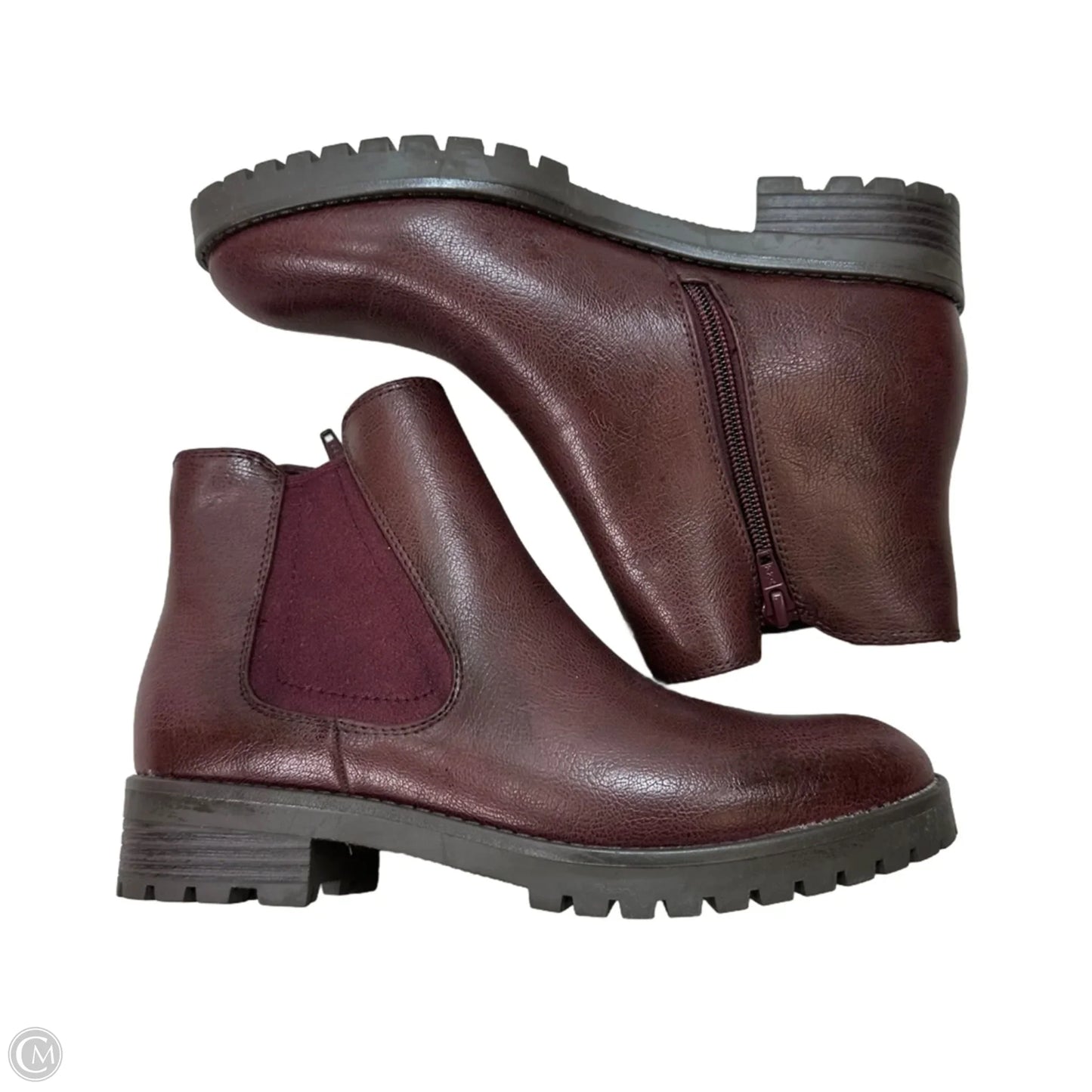 Boots Ankle Flats By Bare Traps In Maroon, Size: 6.5