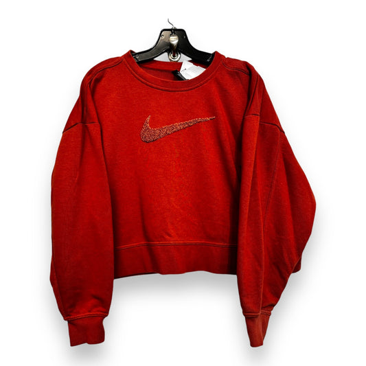 Sweatshirt Crewneck By Nike Apparel In Orange, Size: M