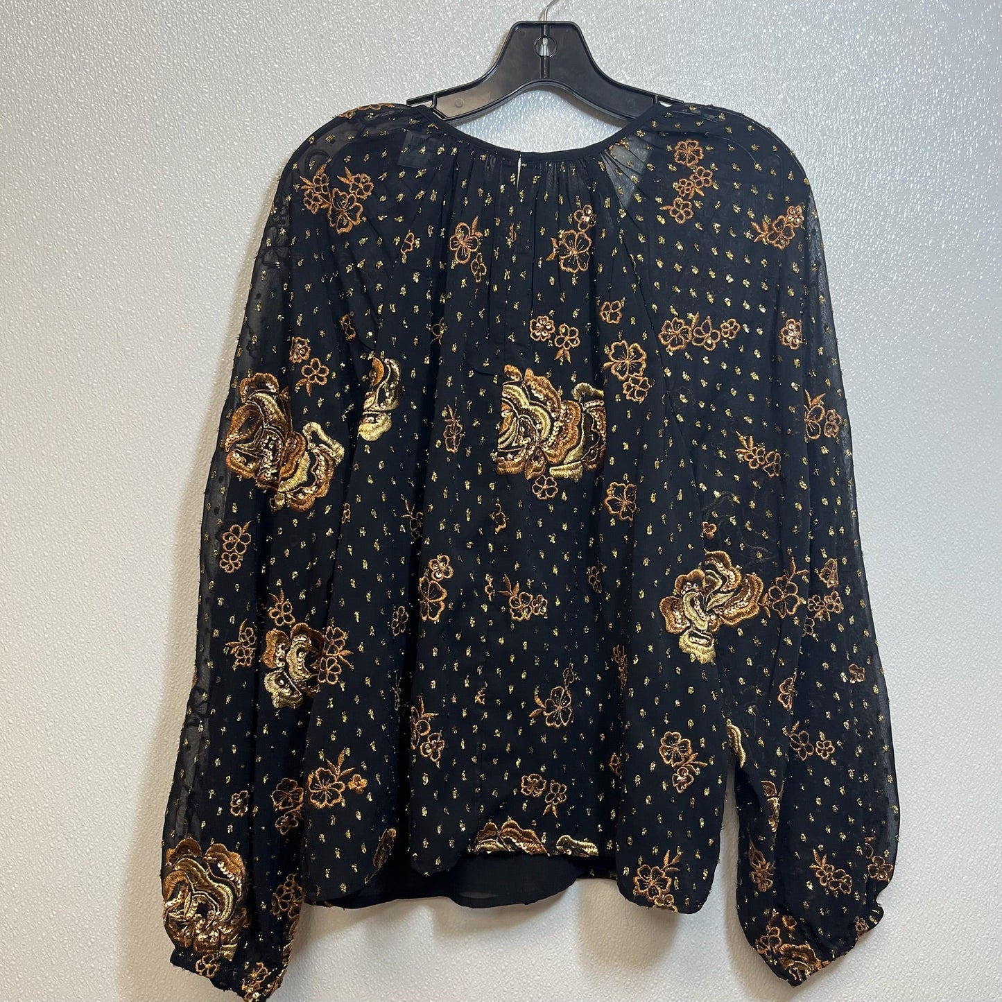 Top Long Sleeve By Express In Gold, Size: L