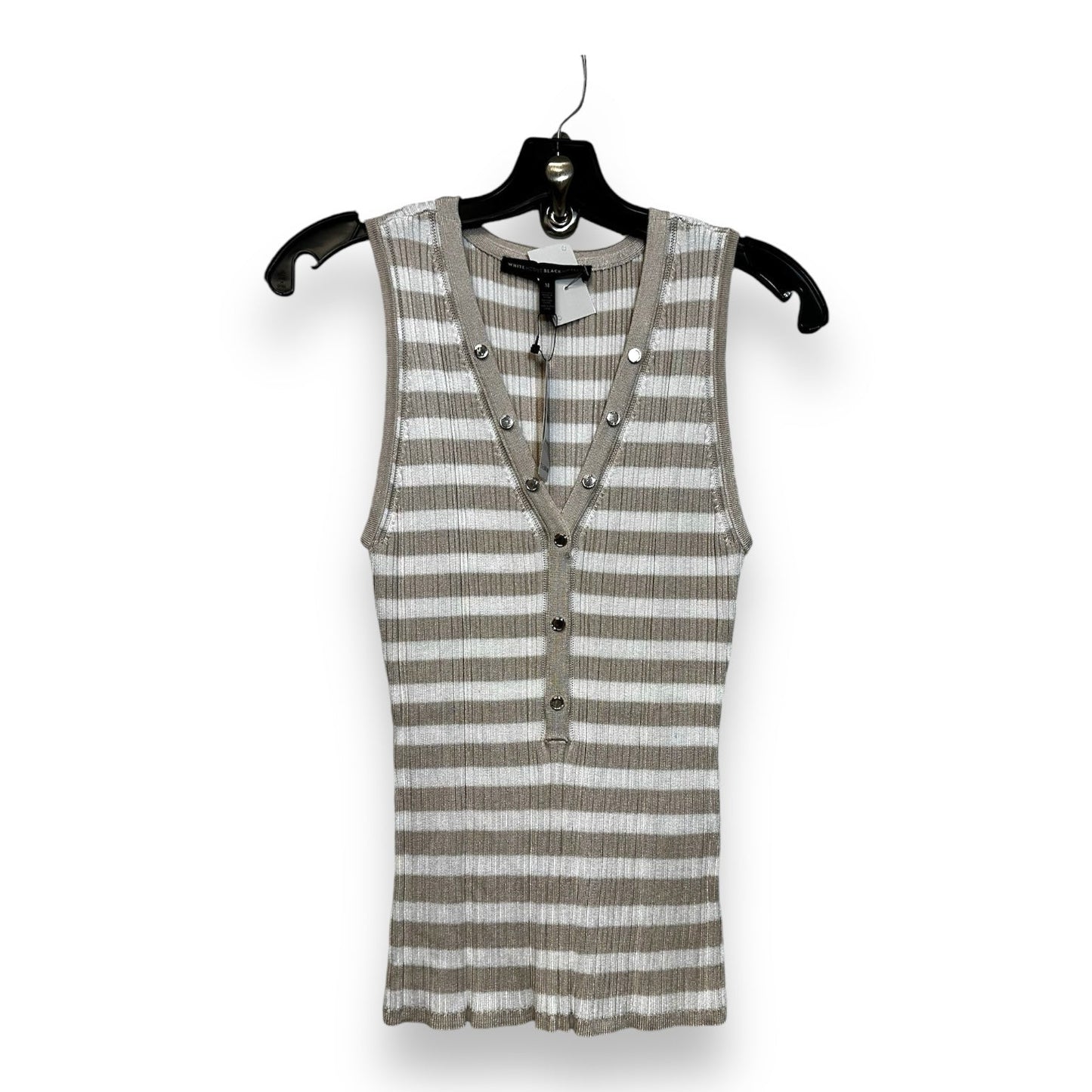 Top Short Sleeve By White House Black Market In Striped, Size: M