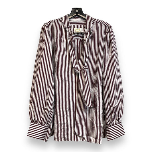 Top Long Sleeve By Maeve In Striped Pattern, Size: L