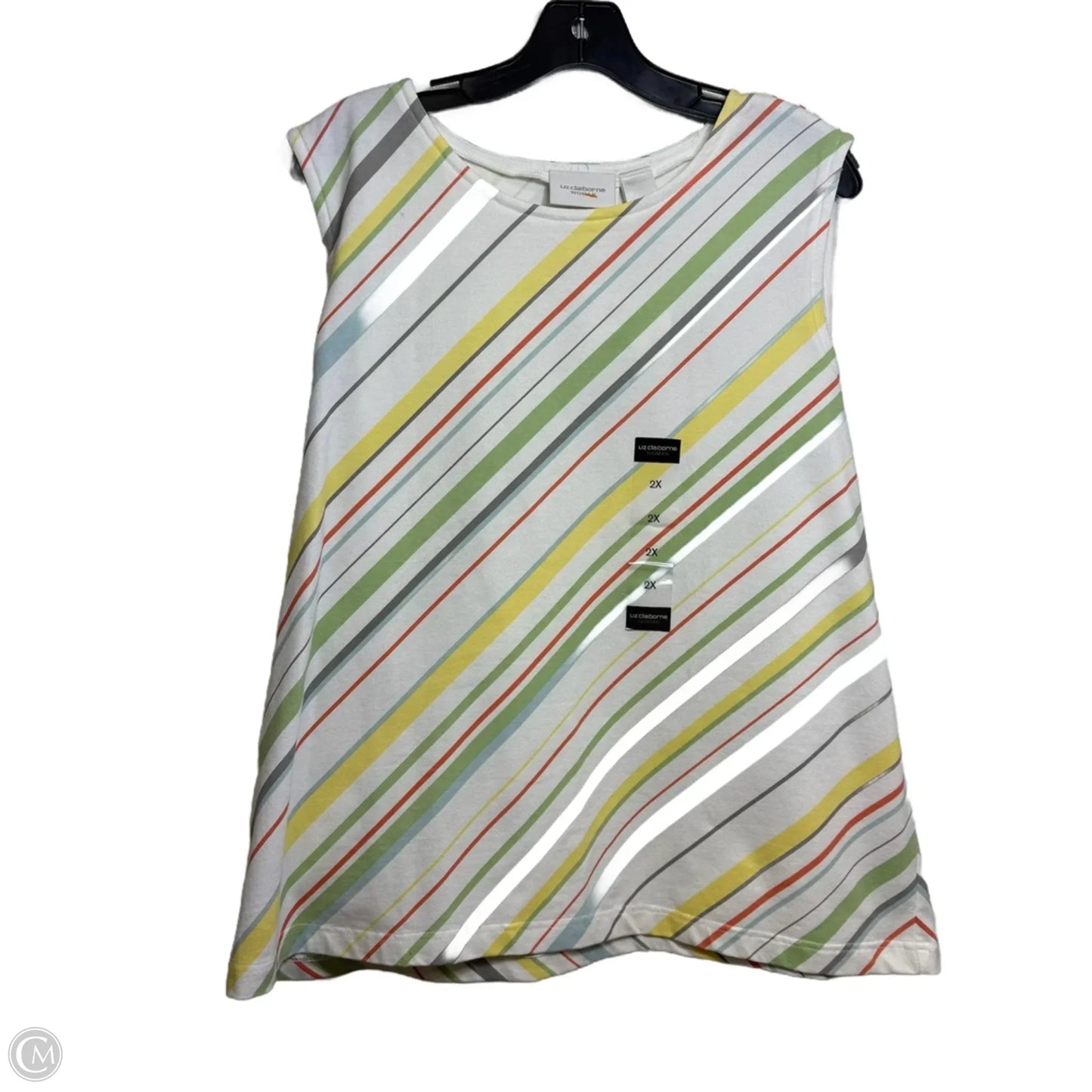 Top Sleeveless By Liz Claiborne In Striped Pattern, Size: 2x