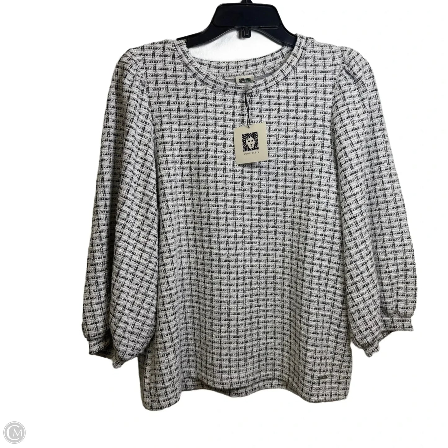 Top 3/4 sleeve By Anne Klein In Black & White, Size: M