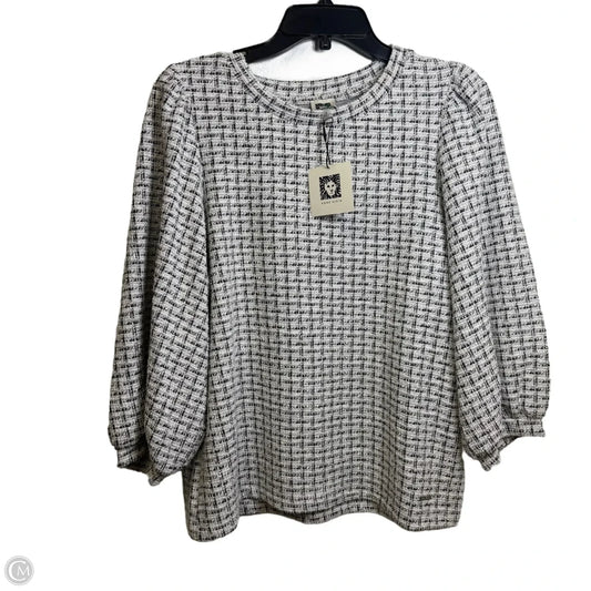 Top 3/4 sleeve By Anne Klein In Black & White, Size: M
