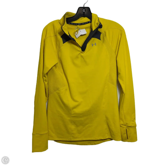 Athletic Top Long Sleeve Crewneck By Under Armour In Yellow, Size: M