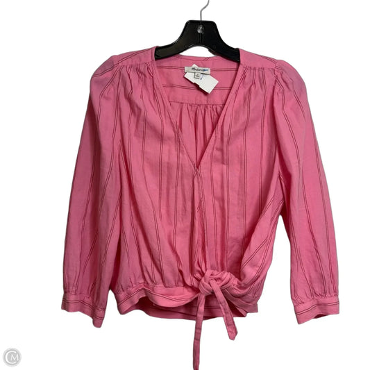 Top Long Sleeve By Madewell In Pink, Size: M