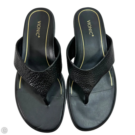 Sandals Flats By Vionic In Black, Size: 8.5