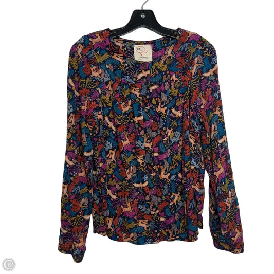 Top Long Sleeve By Anthropologie In Animal Print, Size: 12