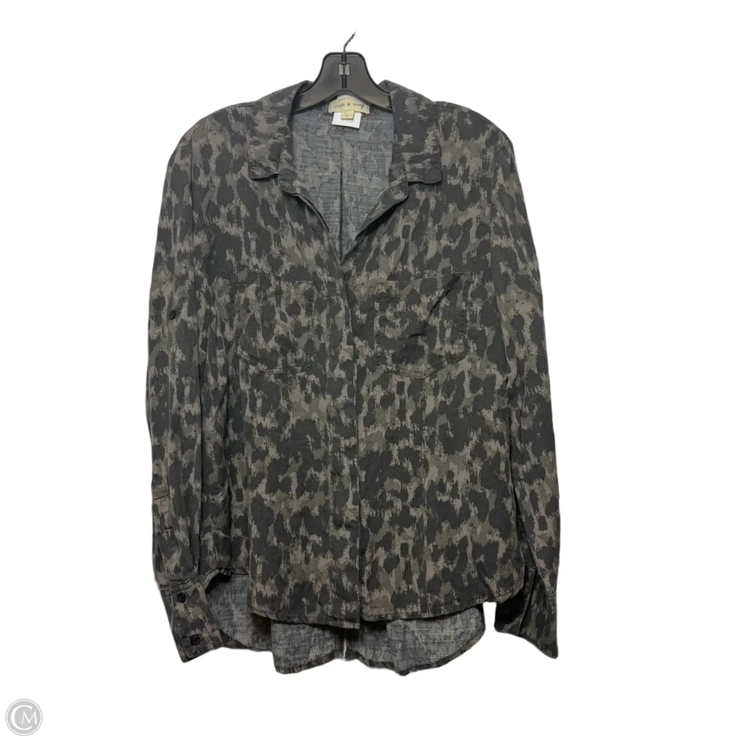 Top Long Sleeve By Cloth & Stone In Leopard Print, Size: L