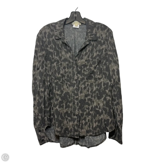 Top Long Sleeve By Cloth & Stone In Leopard Print, Size: L