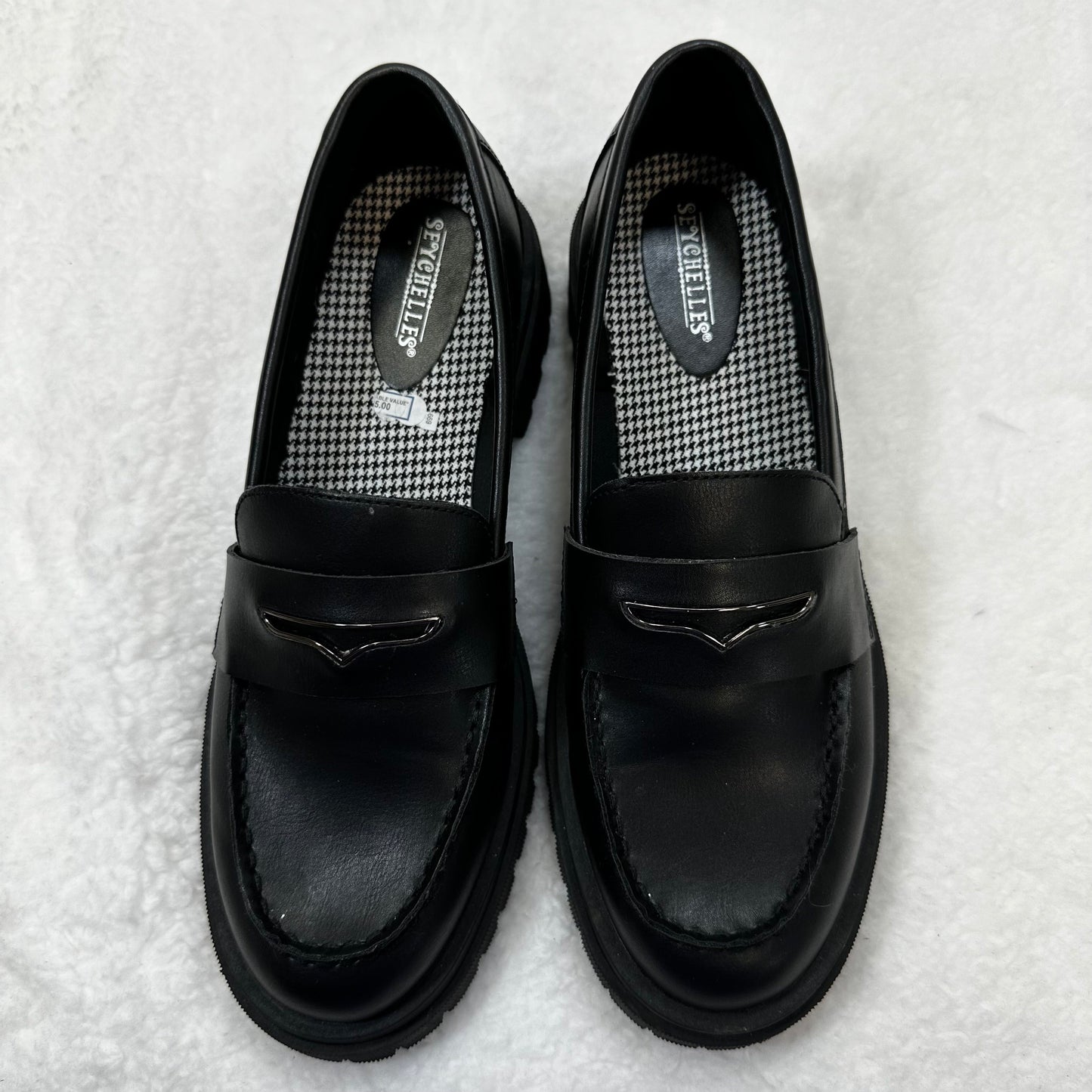 Black Shoes Flats Loafer Oxford Seychelles, Size 9.5