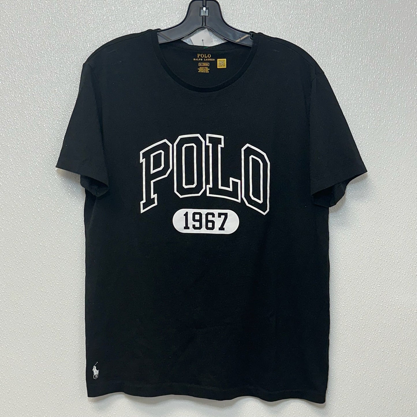 Black Top Short Sleeve Polo Ralph Lauren, Size M