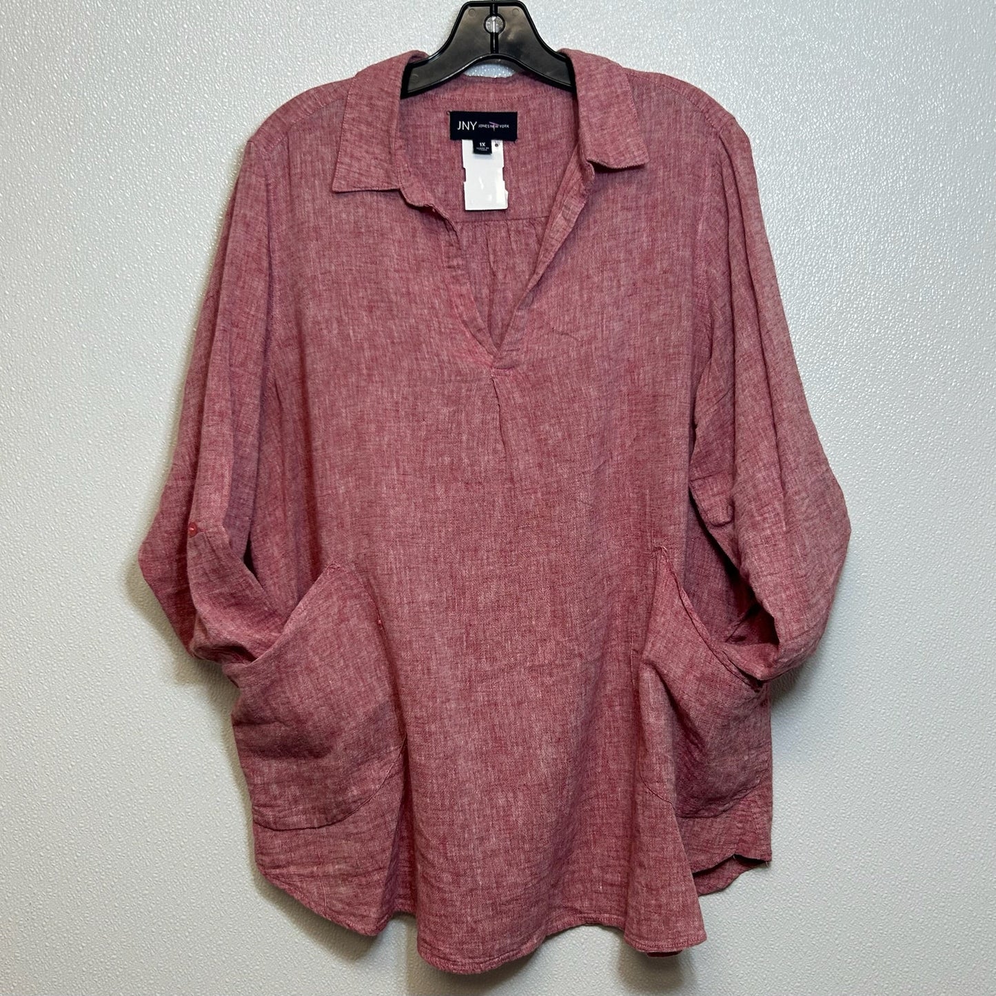 Red Top Long Sleeve Jones New York O, Size 1x