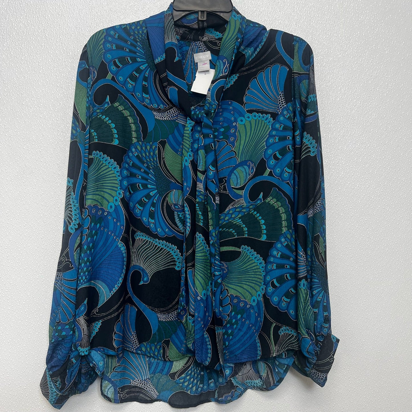 Top Long Sleeve By Chicos O In Blue, Size: Xl