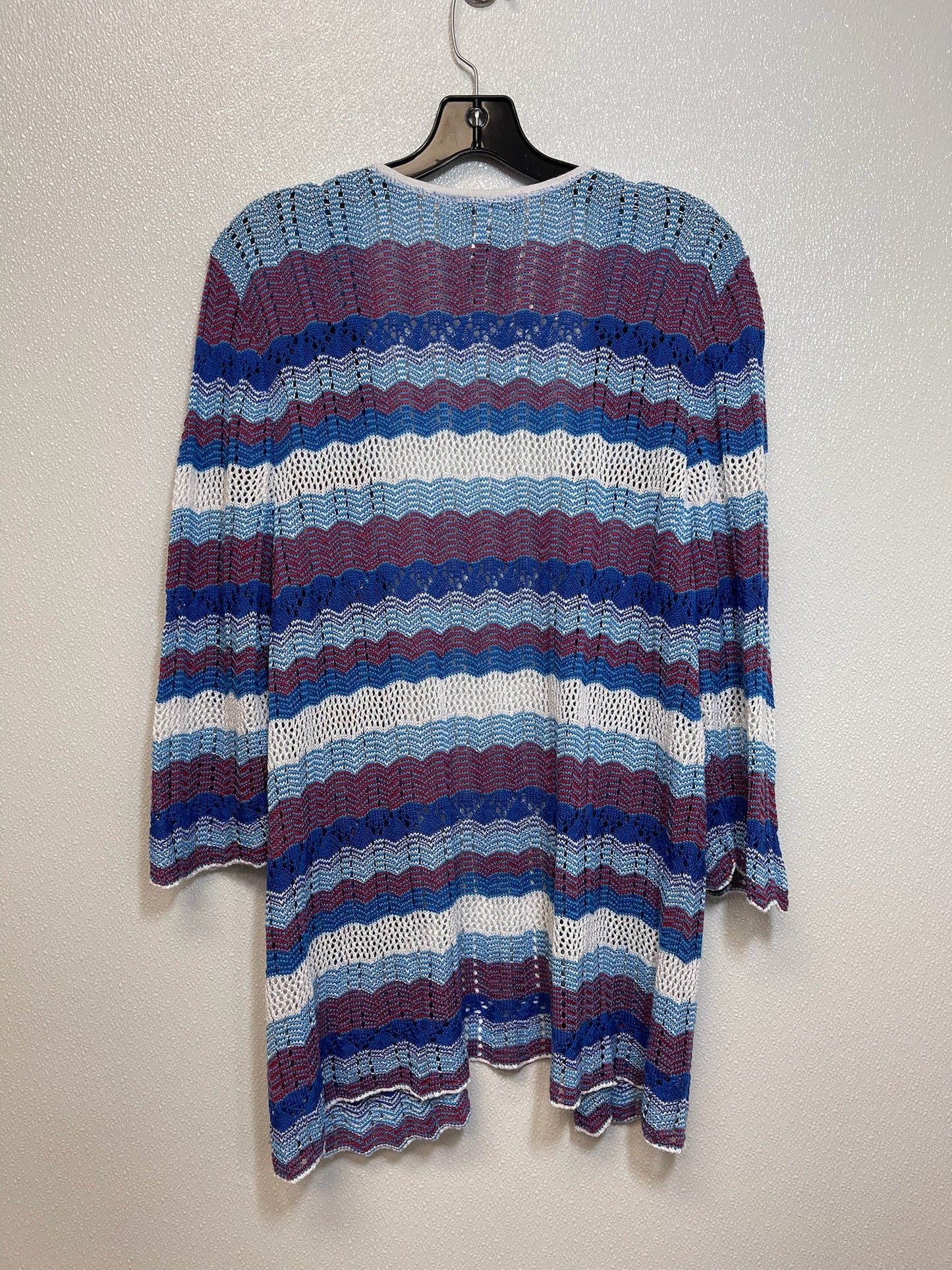 Cardigan By Christopher And Banks In Red White Blue, Size: L