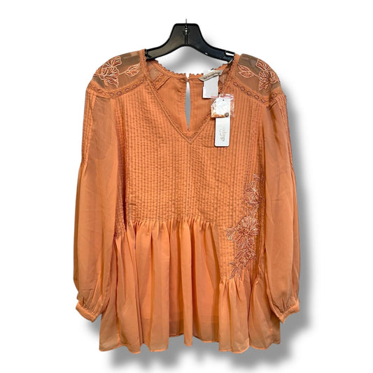 Top Long Sleeve By Soft Surroundings In Coral, Size: S