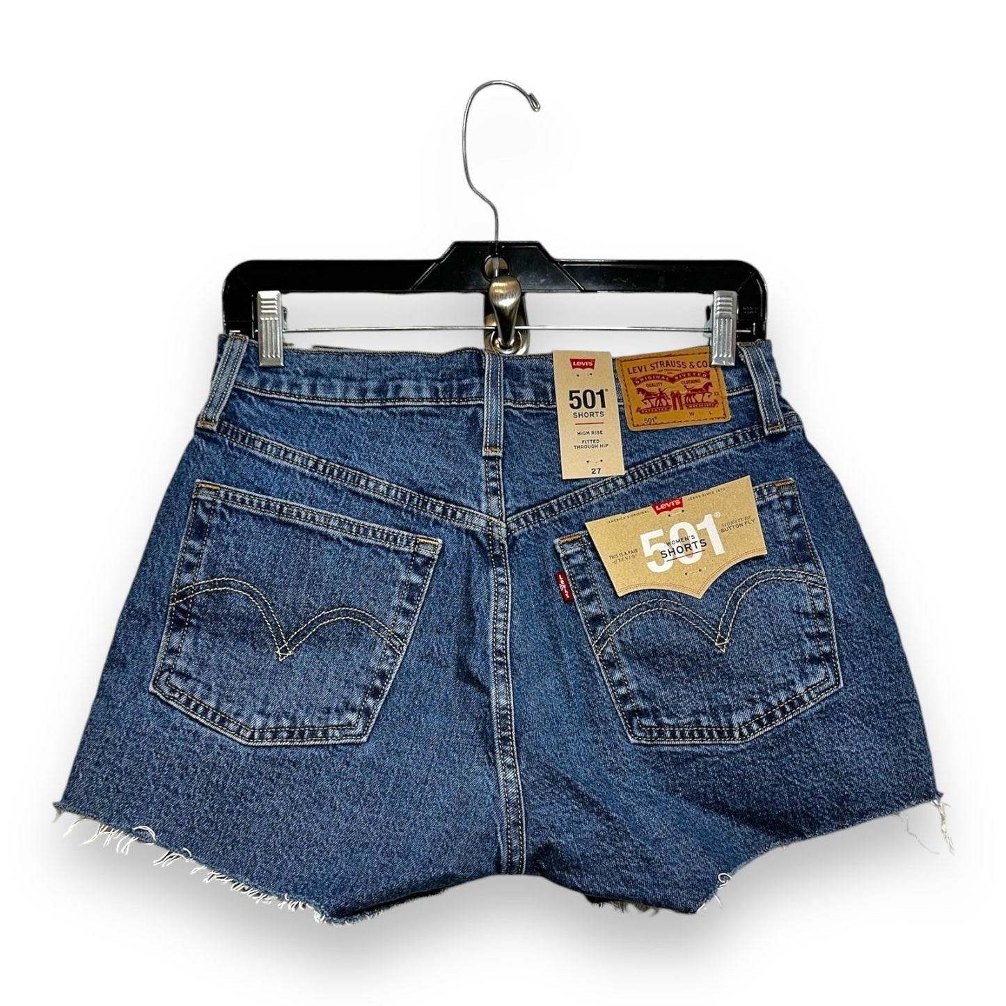 501 high rise Shorts By Levis In Blue Denim, Size: 4