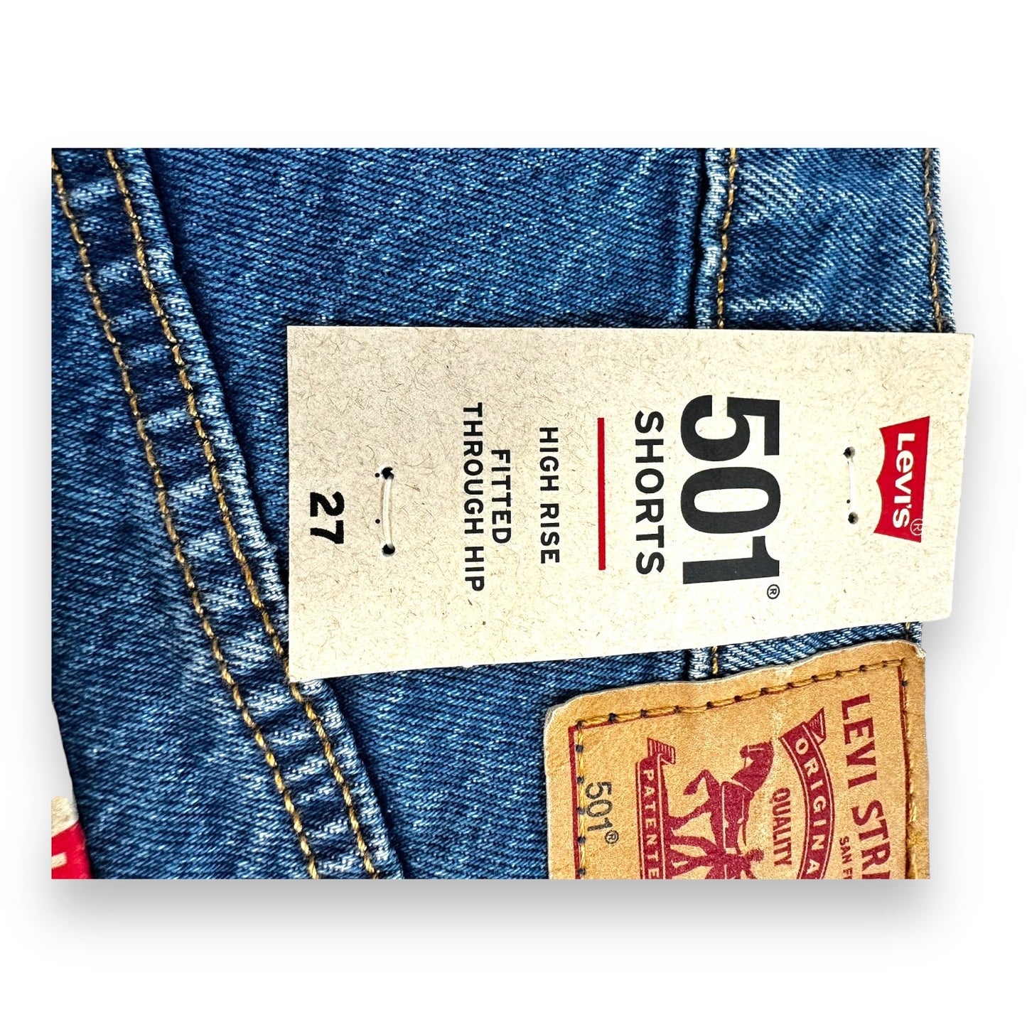 501 high rise Shorts By Levis In Blue Denim, Size: 4