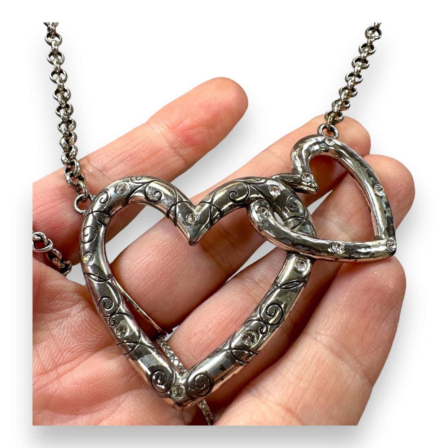 Double heart Necklace Chain By Brighton