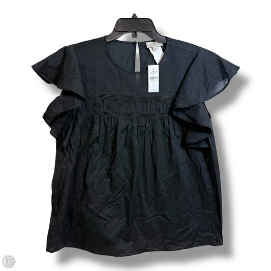 Top Short Sleeve By Loft In Black, Size: M