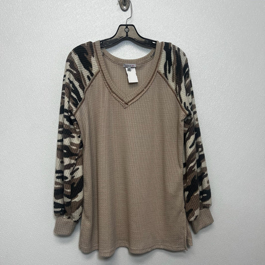 Top Long Sleeve By White Birch In Brown, Size: M