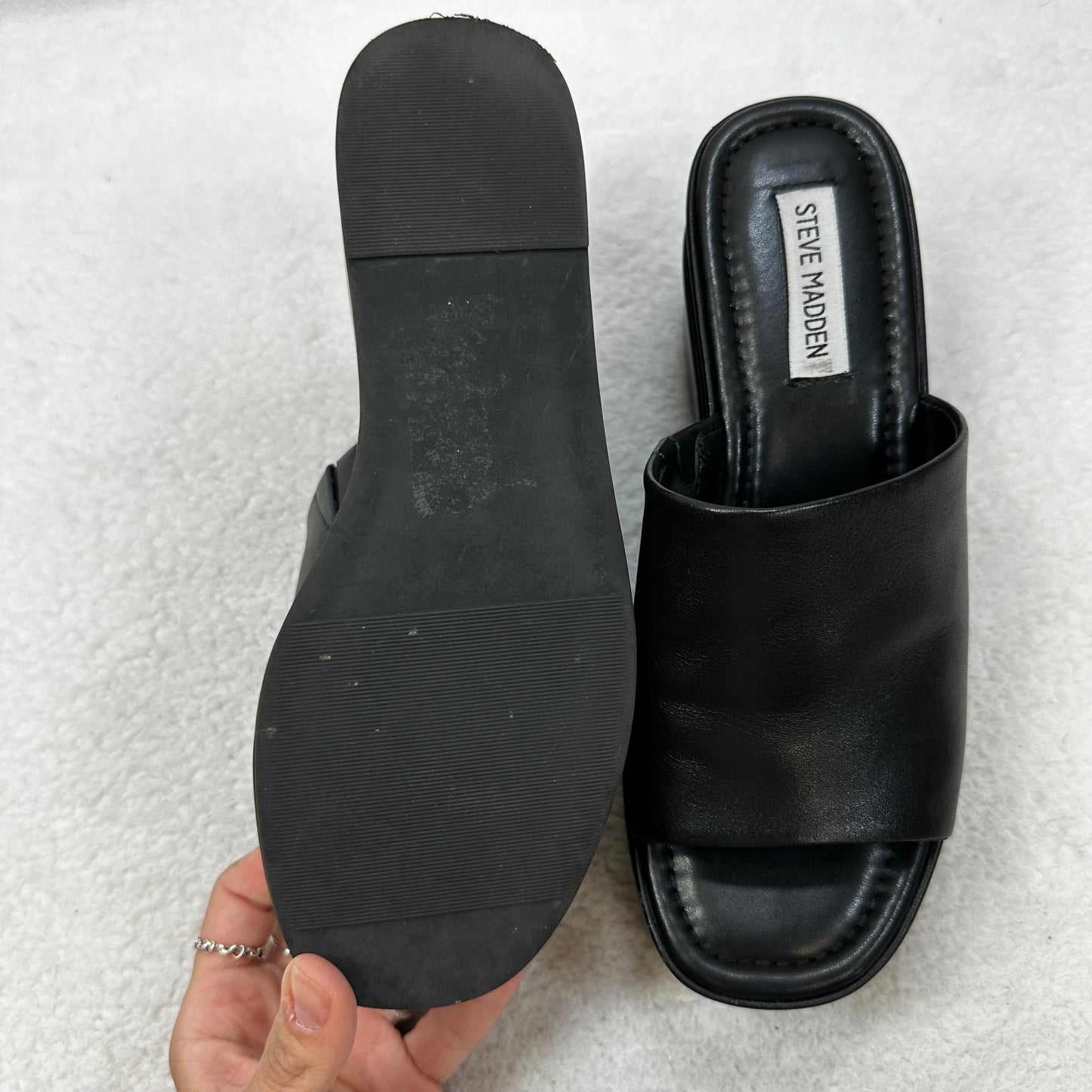 Black Shoes Heels Block Steve Madden, Size 7.5