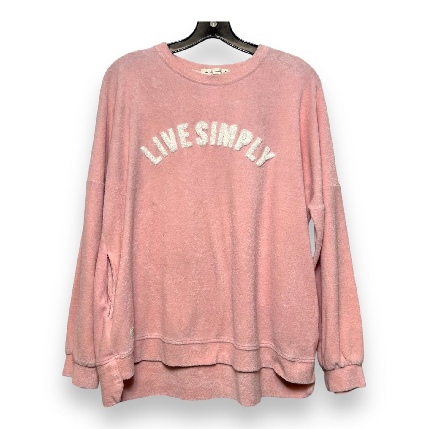 Top Long Sleeve By Simply Southern In Pink, Size: Xl