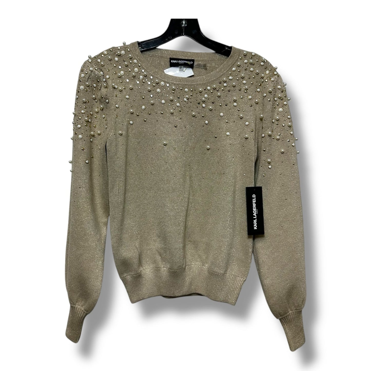 Sweater Designer By Karl Lagerfeld In Beige, Size: Xs