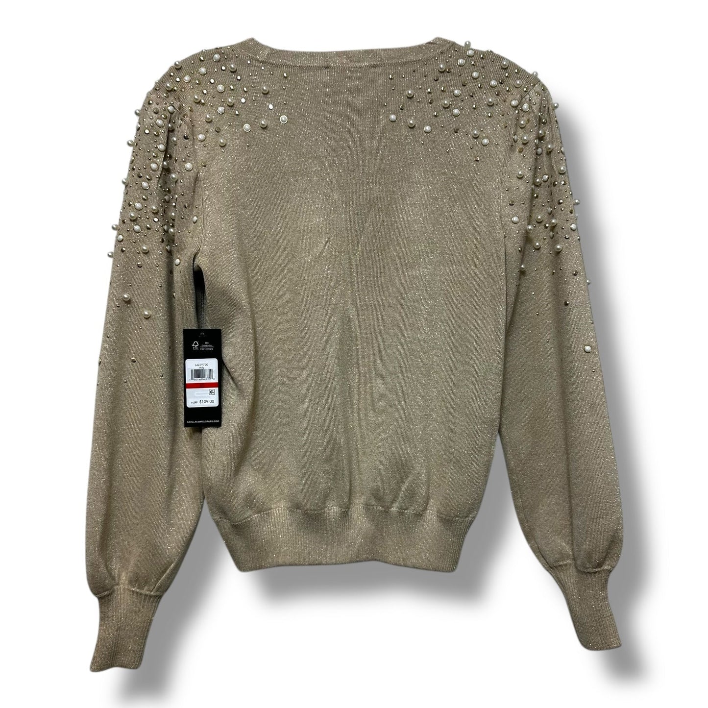 Sweater Designer By Karl Lagerfeld In Beige, Size: Xs