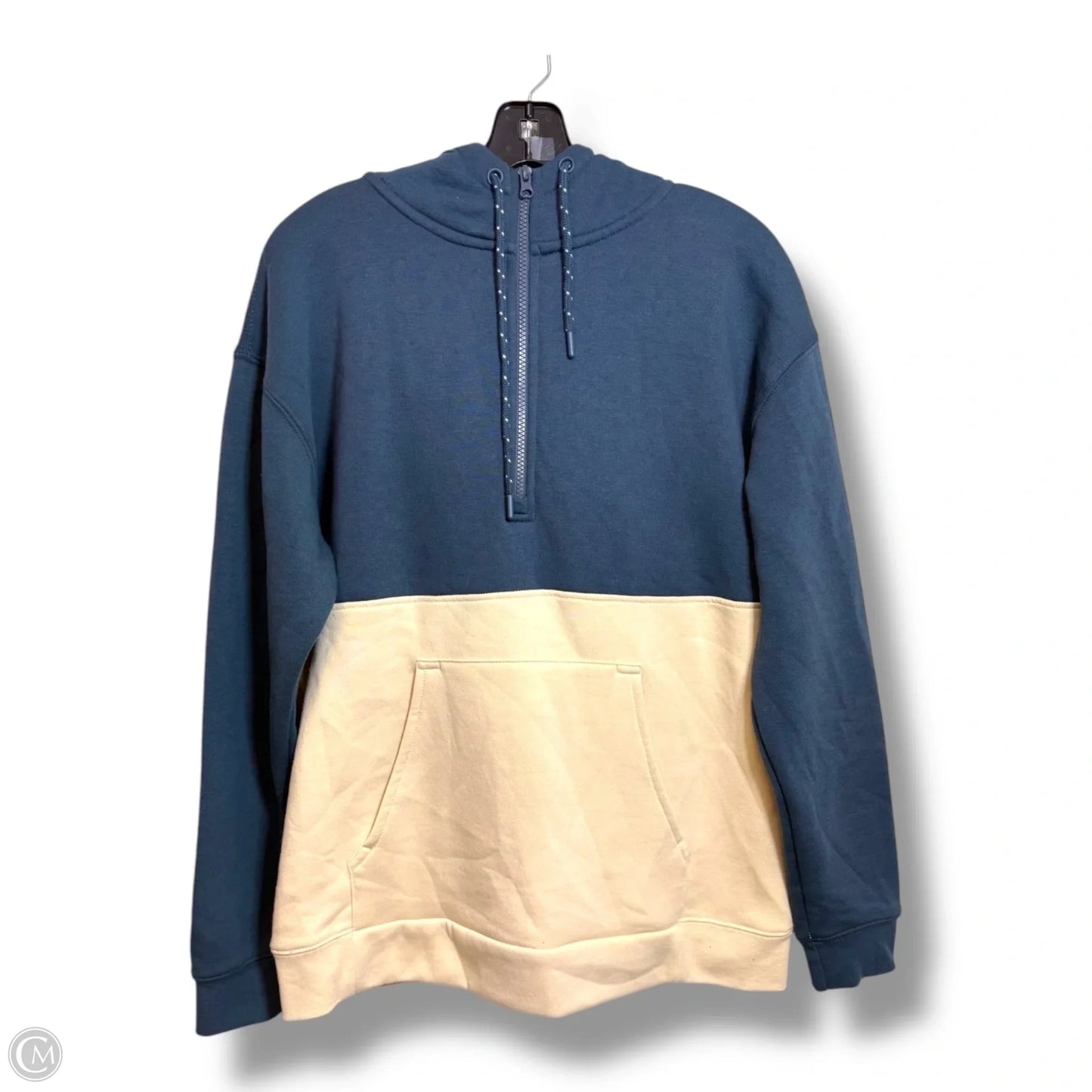 Sweatshirt Hoodie By Mono B In Blue & Brown, Size: S