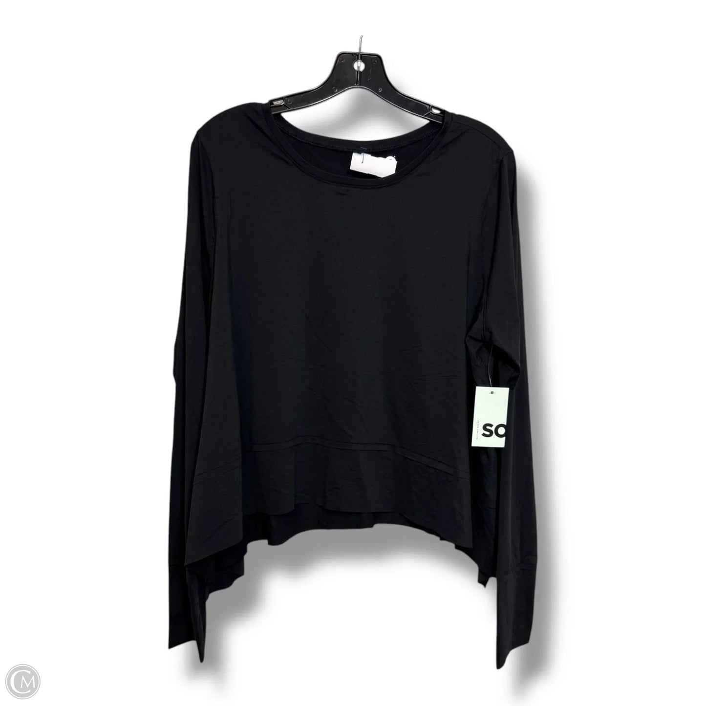 Athletic Top Long Sleeve Crewneck By So In Black, Size: 1x